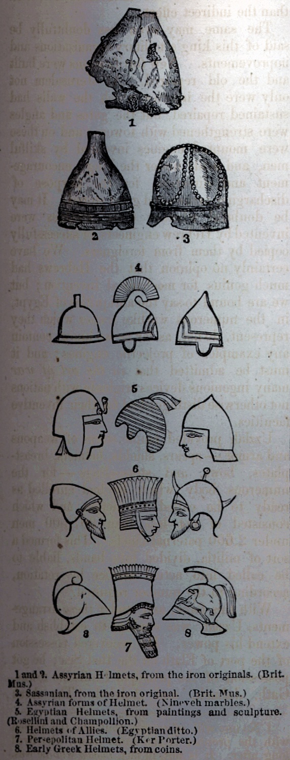 Helmets – Assyrian, Sassanian, Egyptian, Persepolitan, Greek | Old Book Art